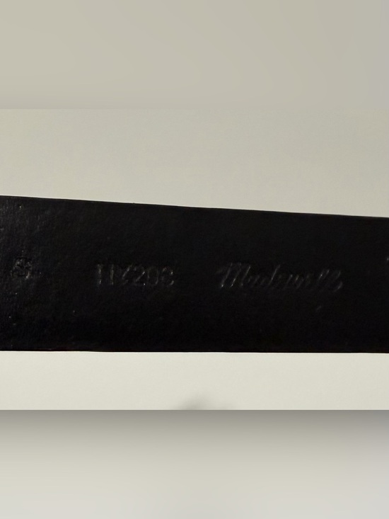NEW Madewell Elongated-Buckle Belt Small black leather shiny gold buckle NY208 main image 6